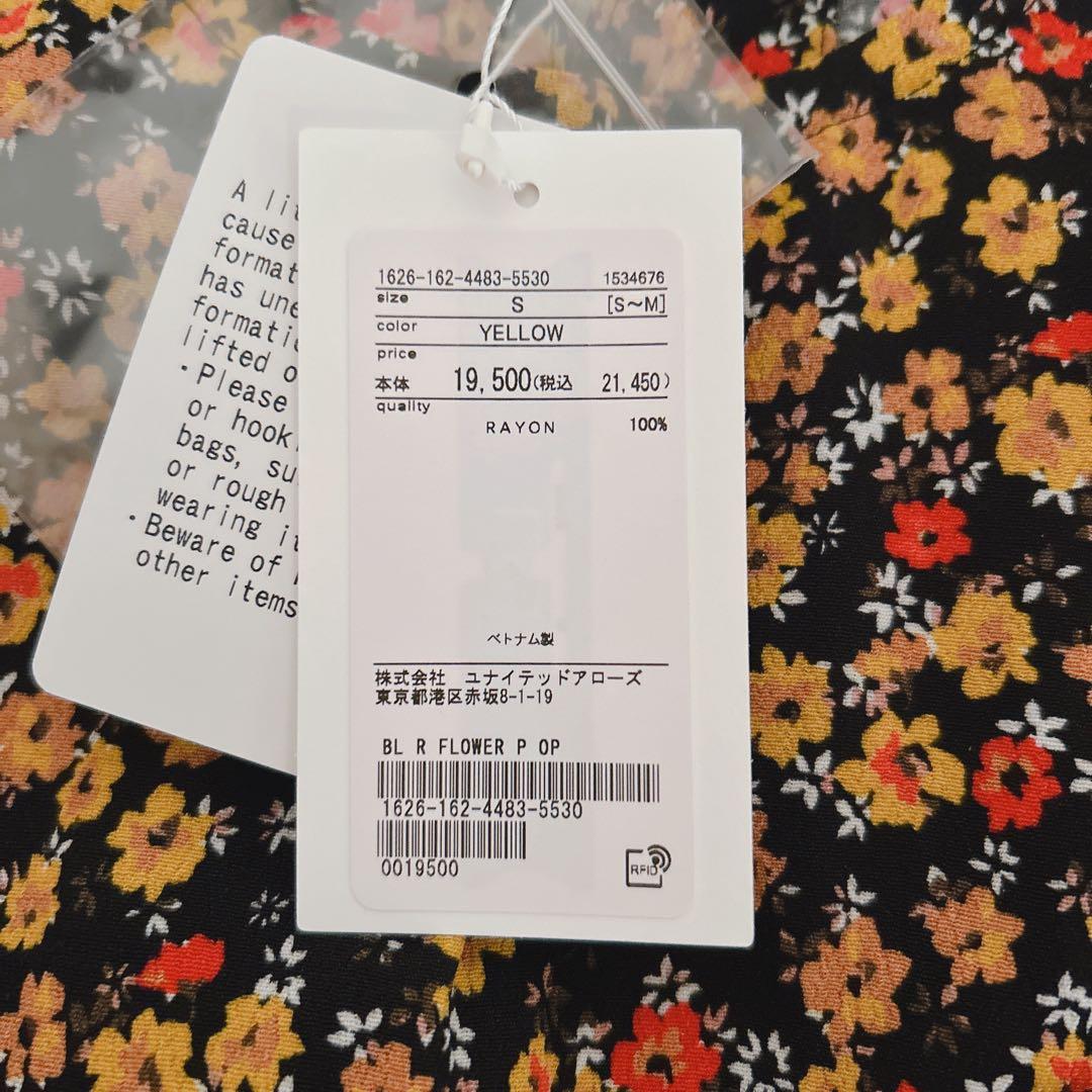 B&Y レーヨンフラワープリントワンピース