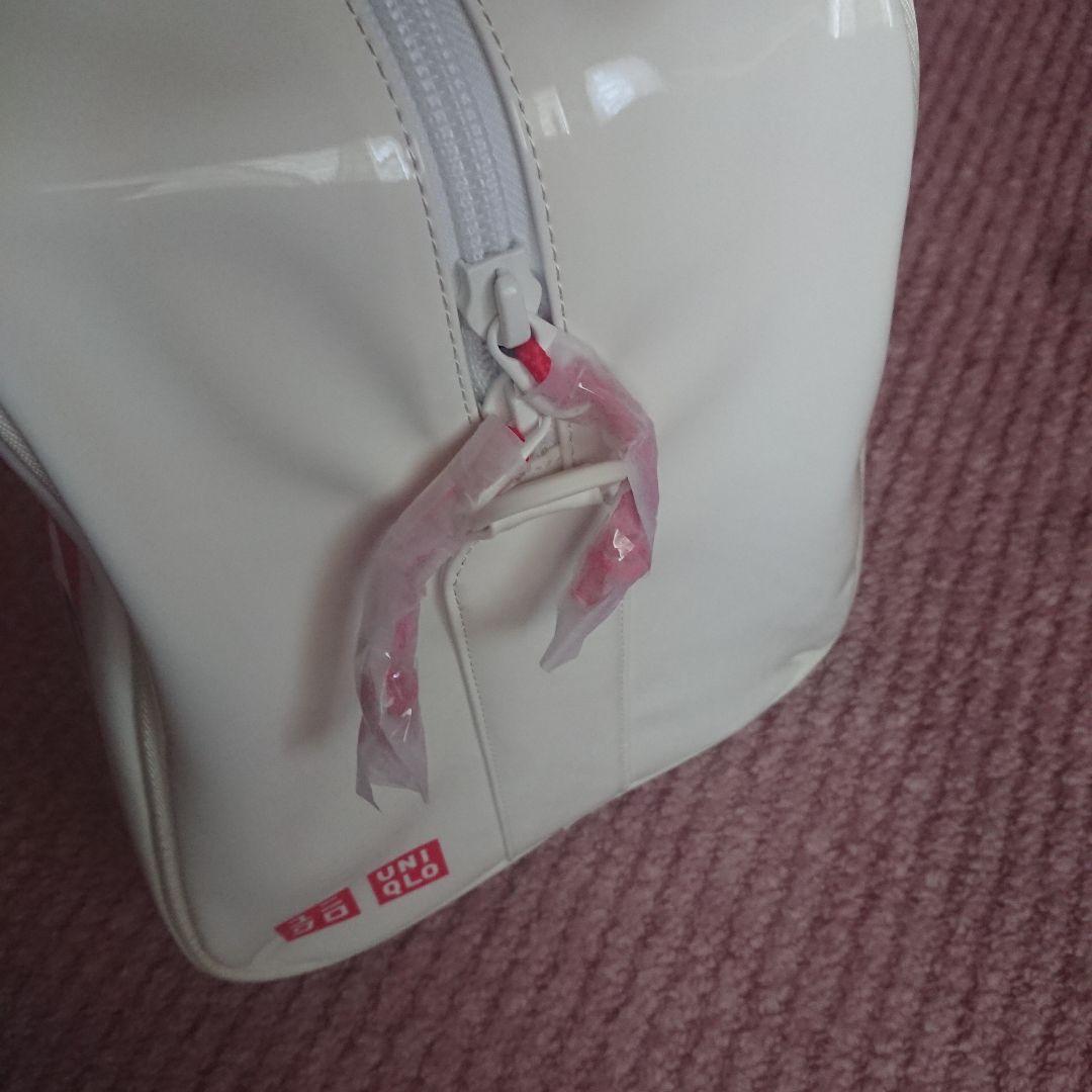 に*く様 新品未使用 ユニクロ 錦織圭 ボストンバッグ エナメル ホワイト②