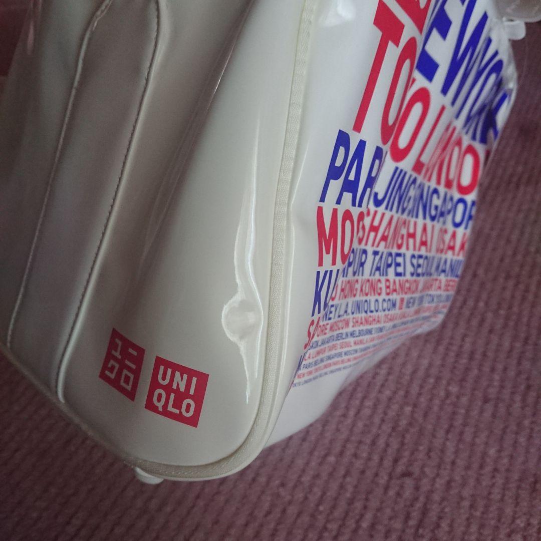 に*く様 新品未使用 ユニクロ 錦織圭 ボストンバッグ エナメル ホワイト②