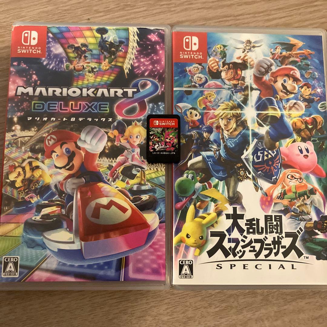 switch マリオカート8dx スマブラsp スプラトゥーン2 3本セット