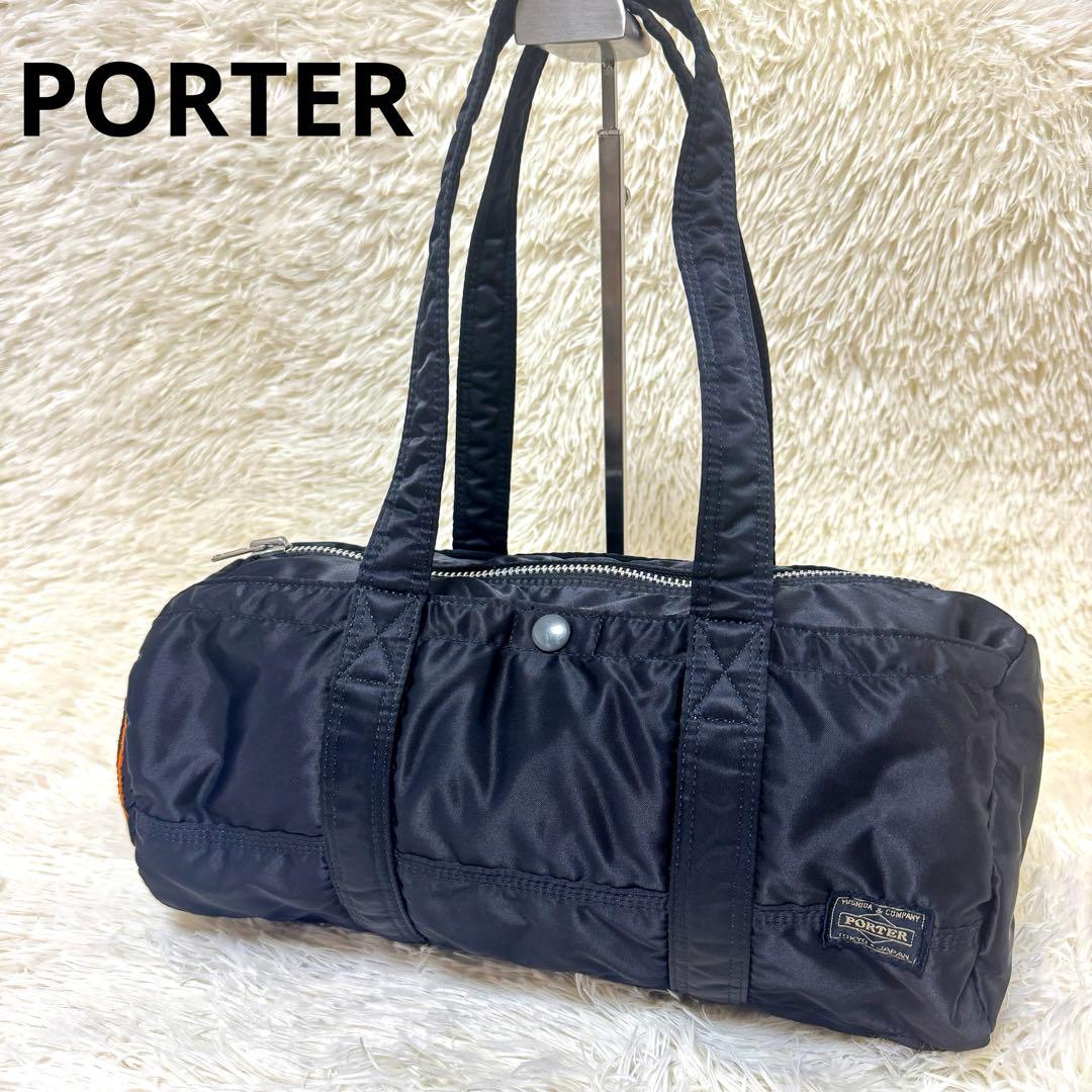✨美品✨　PORTER ポーター ミニボストン ドラムバッグ ブラック　タンカー
