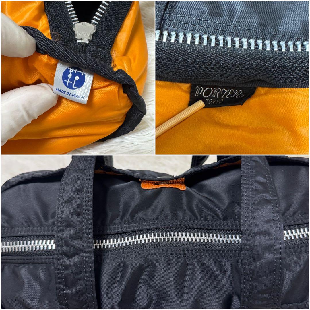 ✨美品✨　PORTER ポーター ミニボストン ドラムバッグ ブラック　タンカー