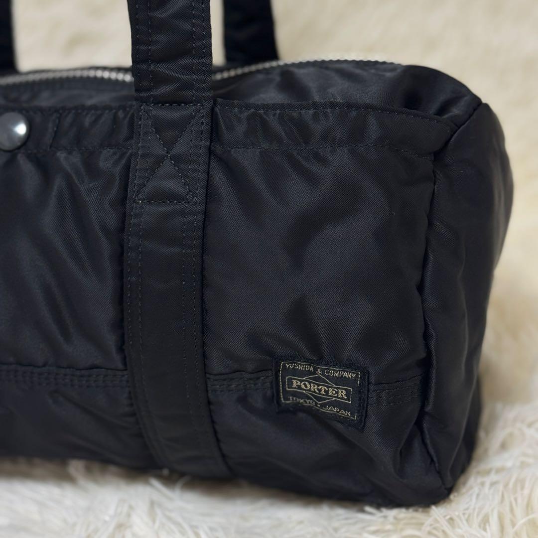 ✨美品✨　PORTER ポーター ミニボストン ドラムバッグ ブラック　タンカー