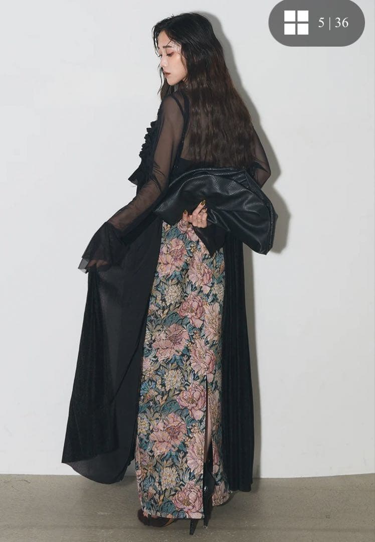 新品未使用AUBERY ベロアフリルキャミソール OPゴブランスカートセット