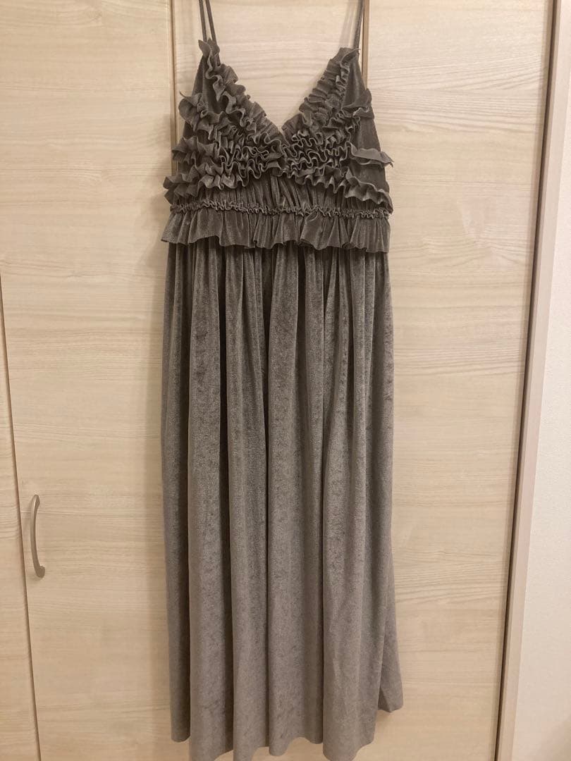 新品未使用AUBERY ベロアフリルキャミソール OPゴブランスカートセット