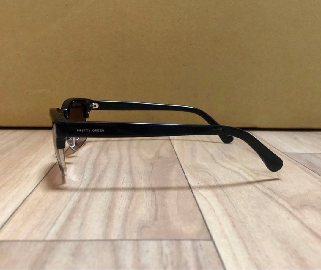 新品 Pretty Green サングラス ブラック ハーフリム メガネ 眼鏡