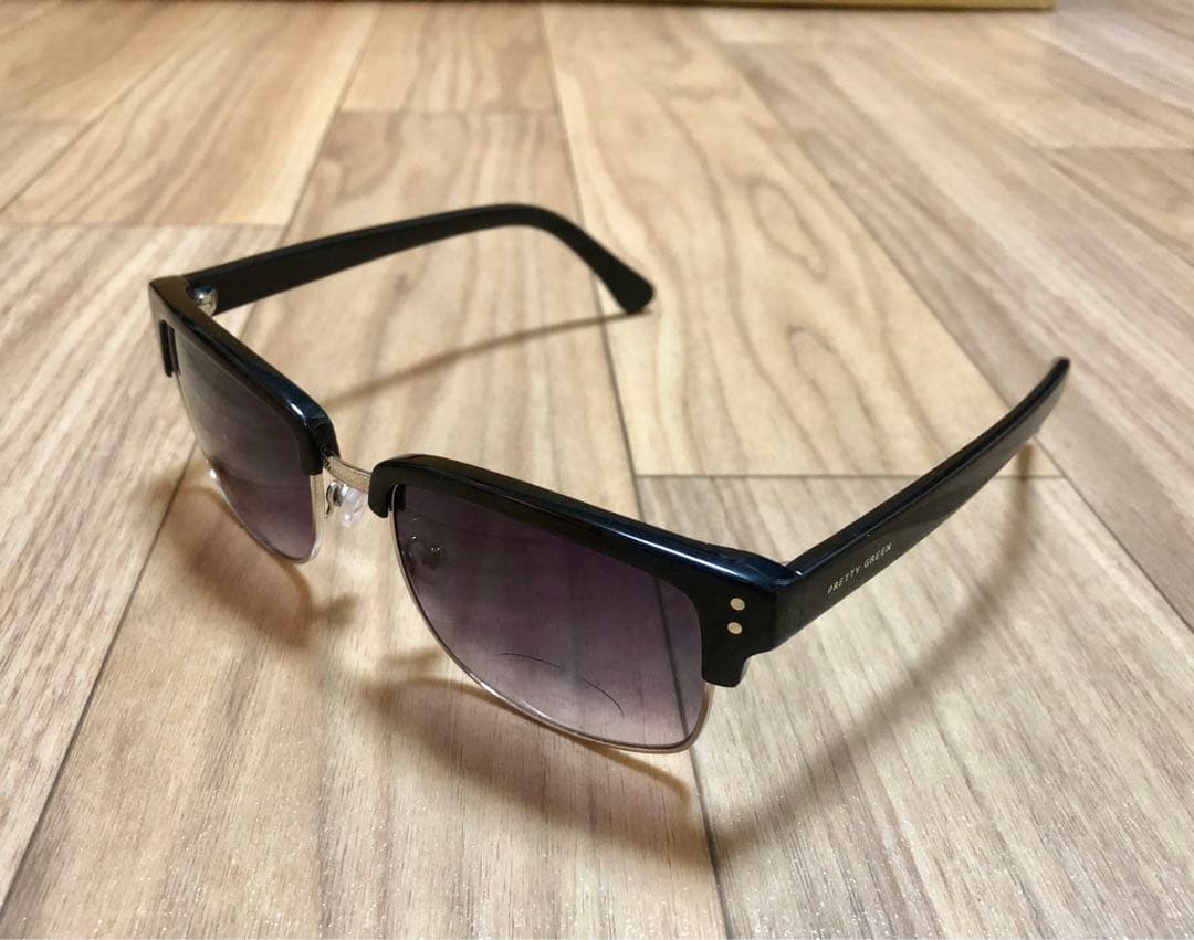 新品 Pretty Green サングラス ブラック ハーフリム メガネ 眼鏡