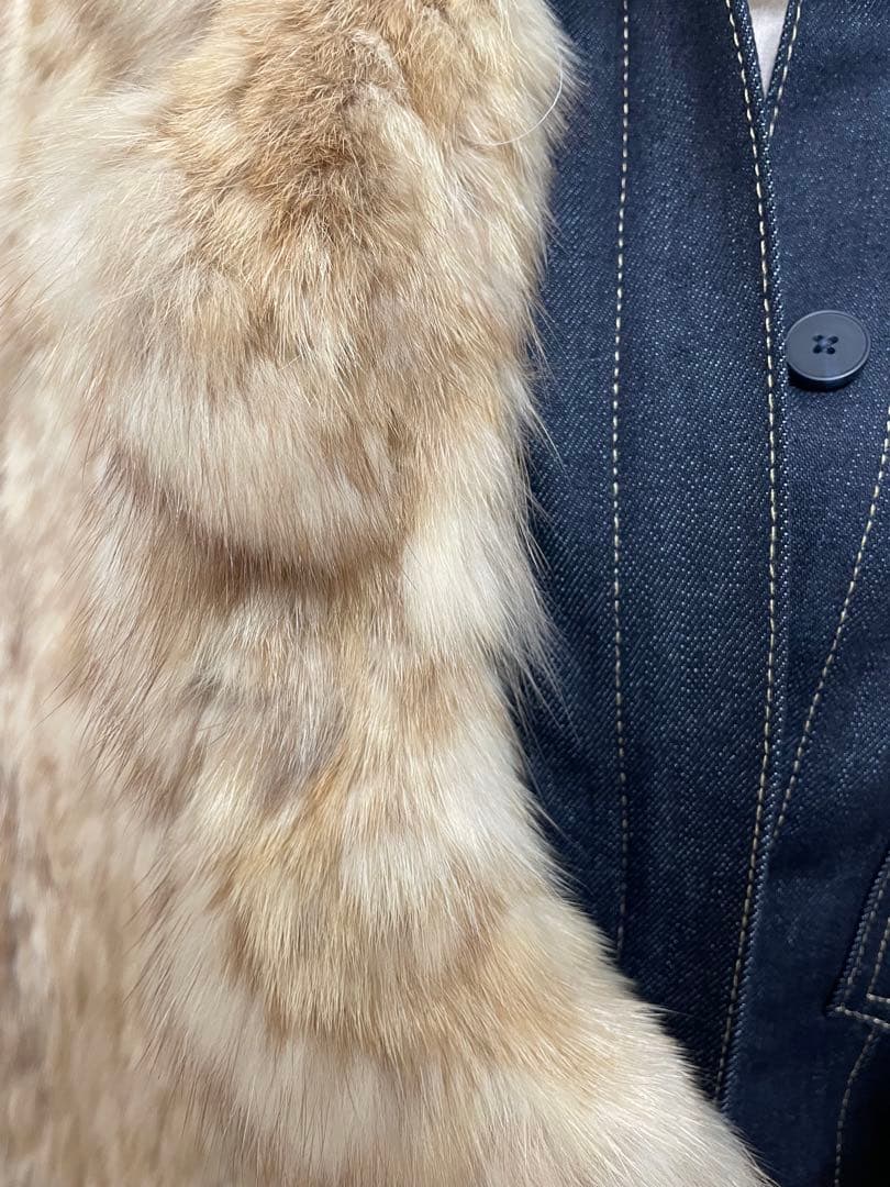 ゴールデンセーブル肉厚編み込みポンチョ ショート丈ケープ