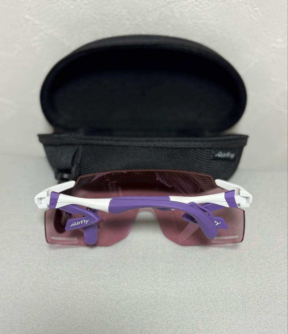 AirFly スポーツサングラス ホワイト/パープル
