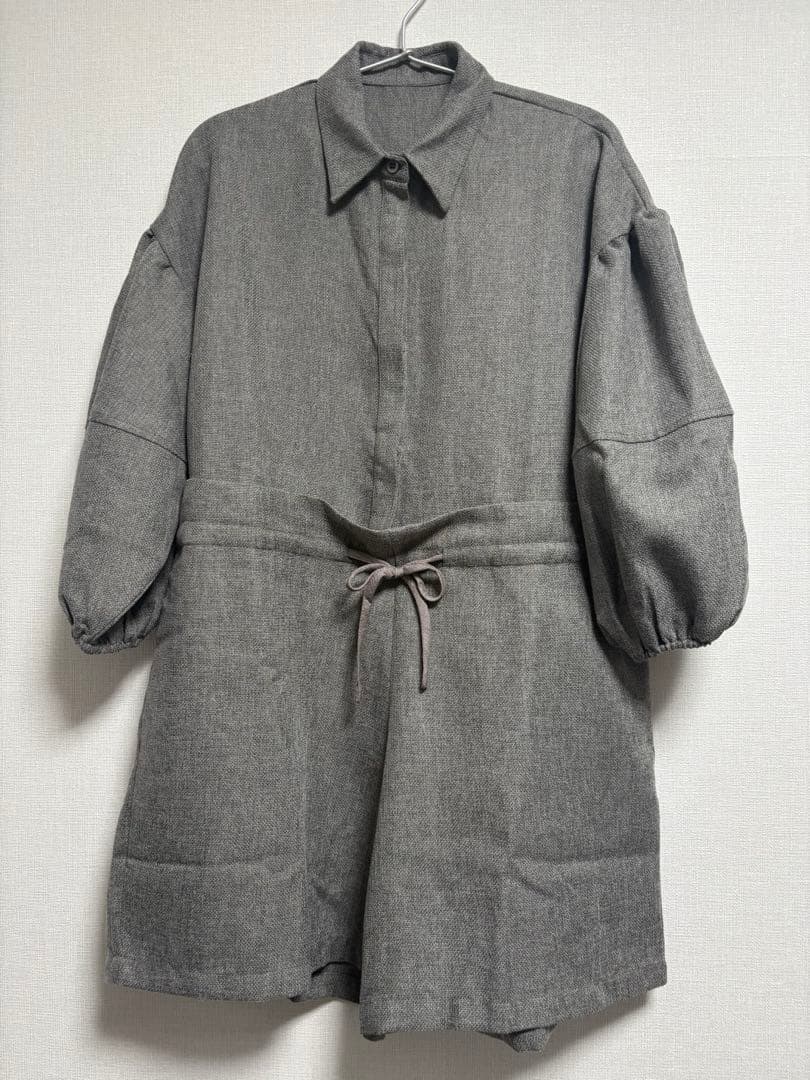 lawgy ボリュームスリーブウエストギャザーコンビネゾン