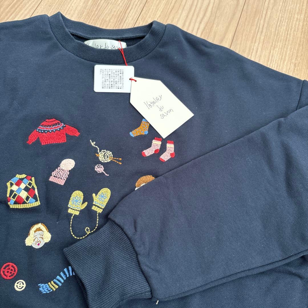 アトリエドゥサボン 冬のせいかつ　裏毛刺繍プルオーバー