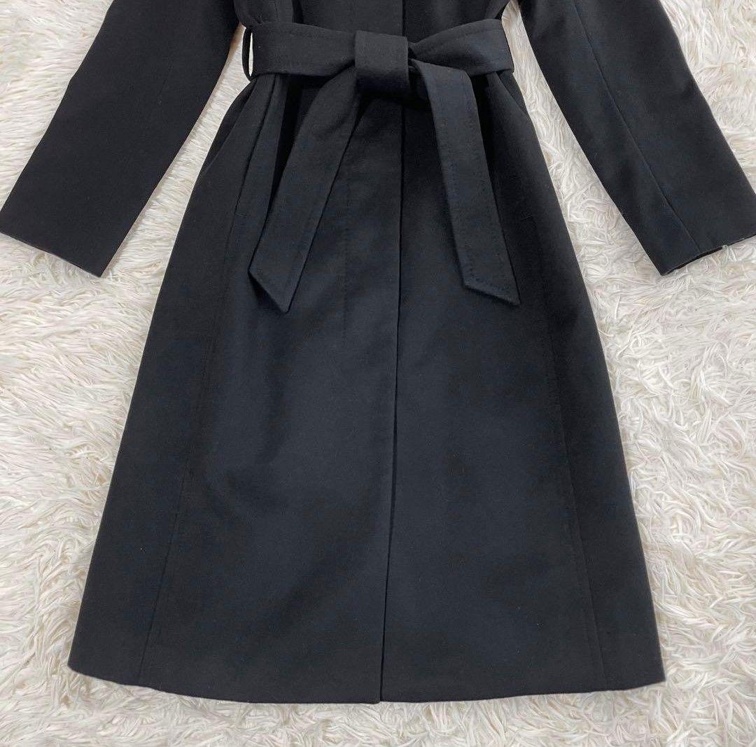 【美品】INED イネド　コート　カシミヤ100% 黒　サイズ9