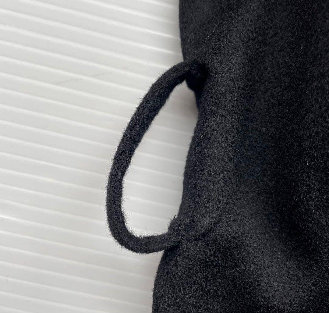 【美品】INED イネド　コート　カシミヤ100% 黒　サイズ9