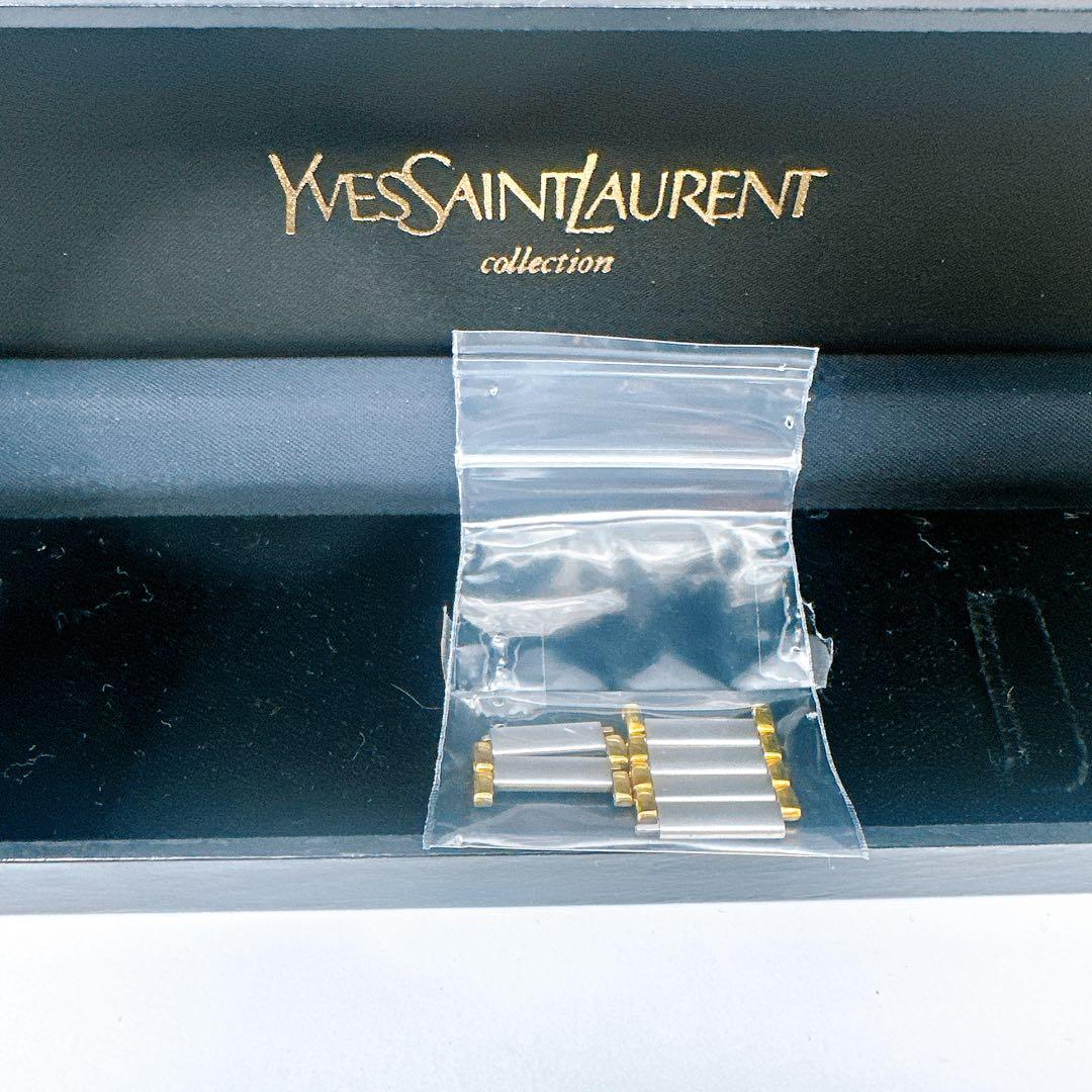 稼働 新品電池 イブサンローラン 腕時計 メンズ コンビ ゴールド文字盤 付属品