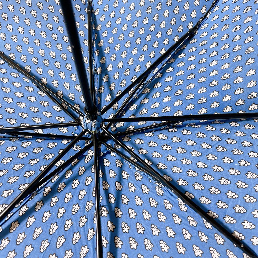 【美品】SOULEIADO 晴雨兼用 折りたたみ傘 ブルー 青