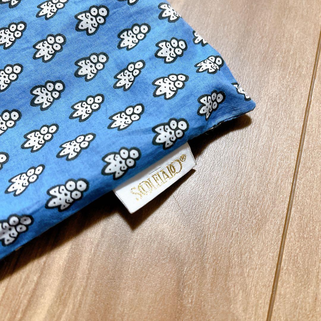 【美品】SOULEIADO 晴雨兼用 折りたたみ傘 ブルー 青