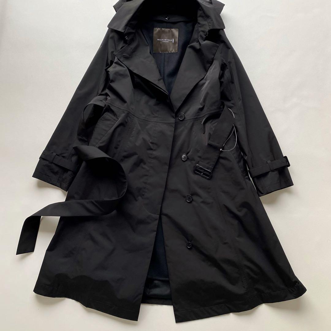 【未使用/マキシ丈】マッキントッシュ ロングライナー付コート 40 黒