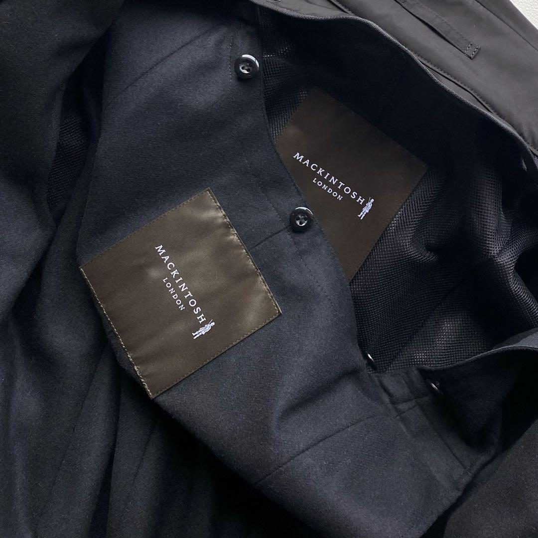 【未使用/マキシ丈】マッキントッシュ ロングライナー付コート 40 黒