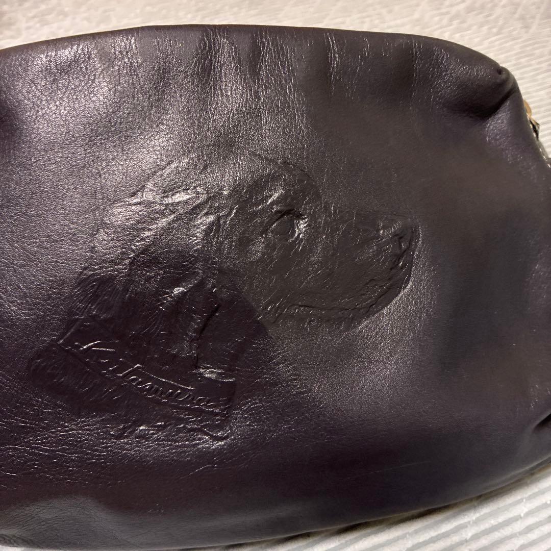 【美品】キタムラ♡犬の型押しショルダーバッグ、牛革
