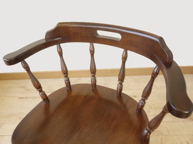 飛騨産業　キツツキ　穂高　アームチェアーA　イス　椅子　 木製　再塗装済ＵＳＥＤ