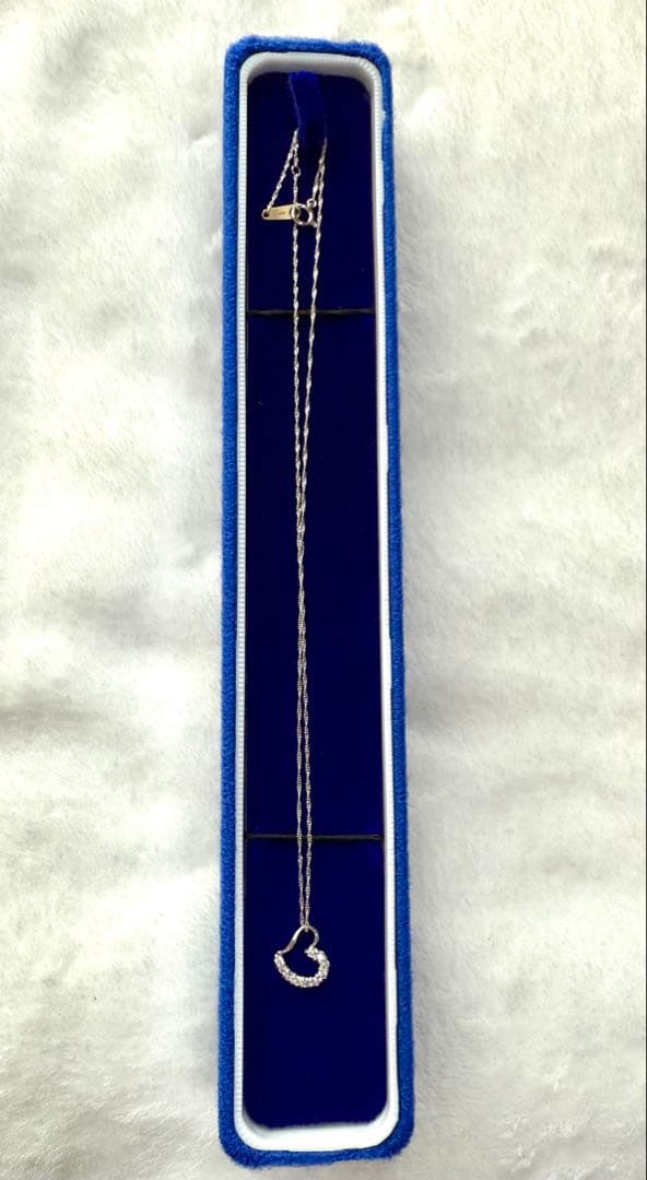 ダイヤ　プラチナ　ネックレス　オープンハート