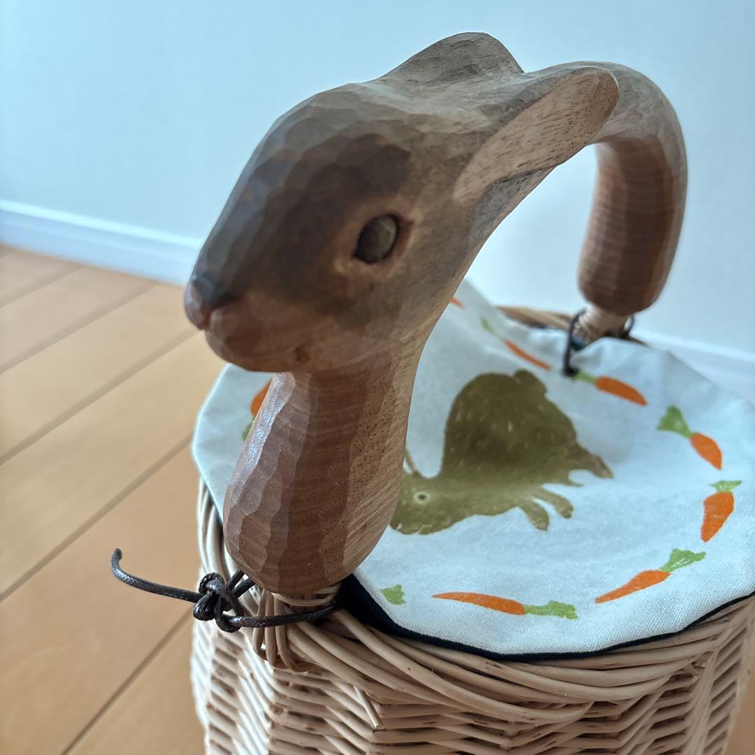 KIYATA 木工アート　うさぎハンドル　バスケット