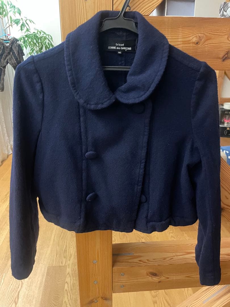 トリココムデギャルソン＊ネイビー ＊クロップドジャケット