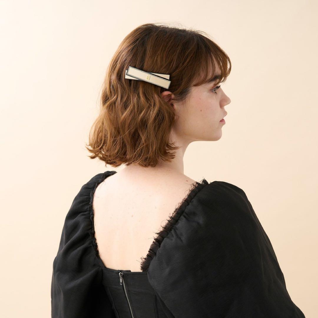 アレクサンドルドゥパリ　バレッタ　8cm マルチカラー　ベージュ　バイカラー