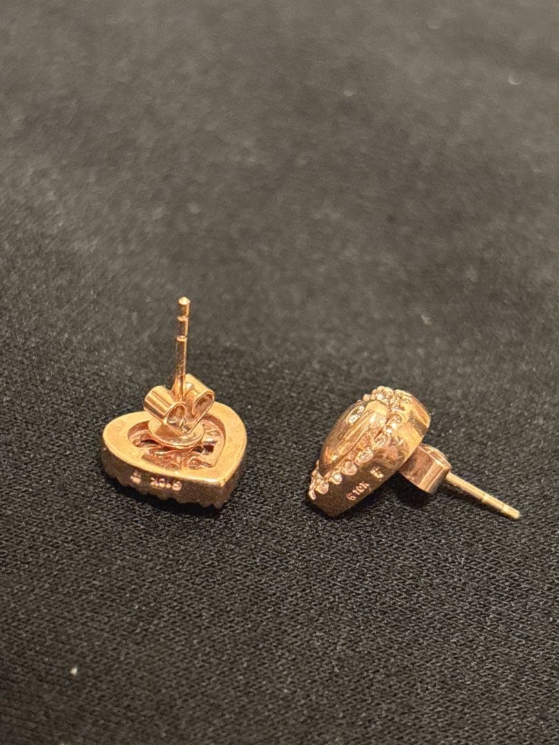 ピンクゴールド⭐︎ダイヤモンド⭐︎ピアス　消毒済