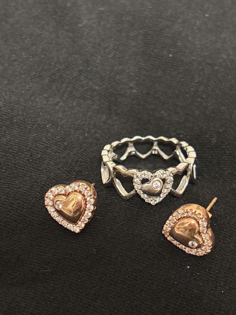 ピンクゴールド⭐︎ダイヤモンド⭐︎ピアス　消毒済