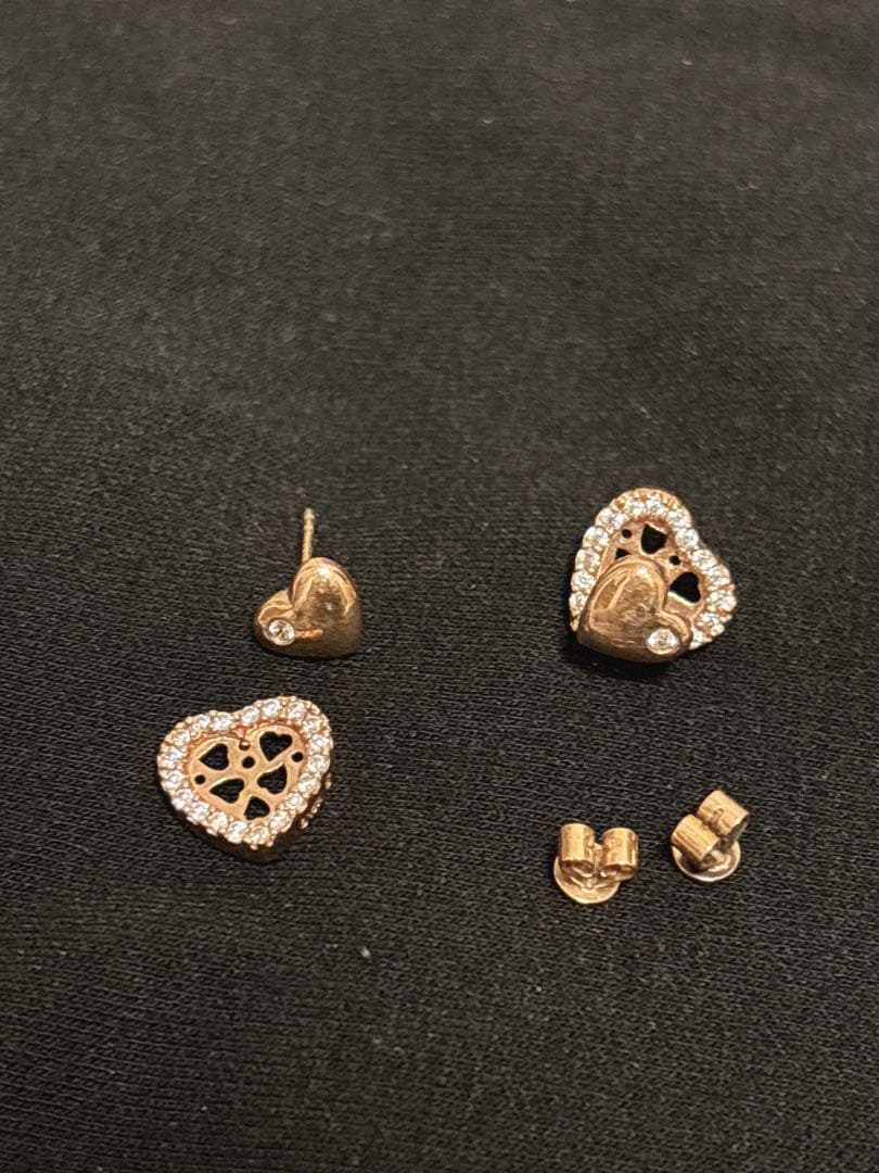 ピンクゴールド⭐︎ダイヤモンド⭐︎ピアス　消毒済