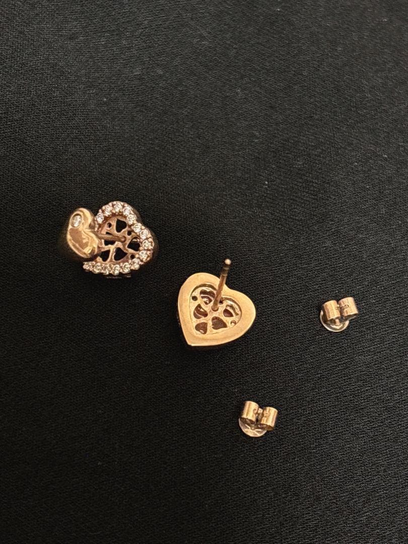 ピンクゴールド⭐︎ダイヤモンド⭐︎ピアス　消毒済