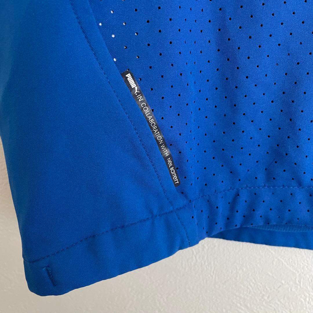 新品 PUMA 公式 イタリア代表 フルジップベスト 青 M メッシュ サッカー