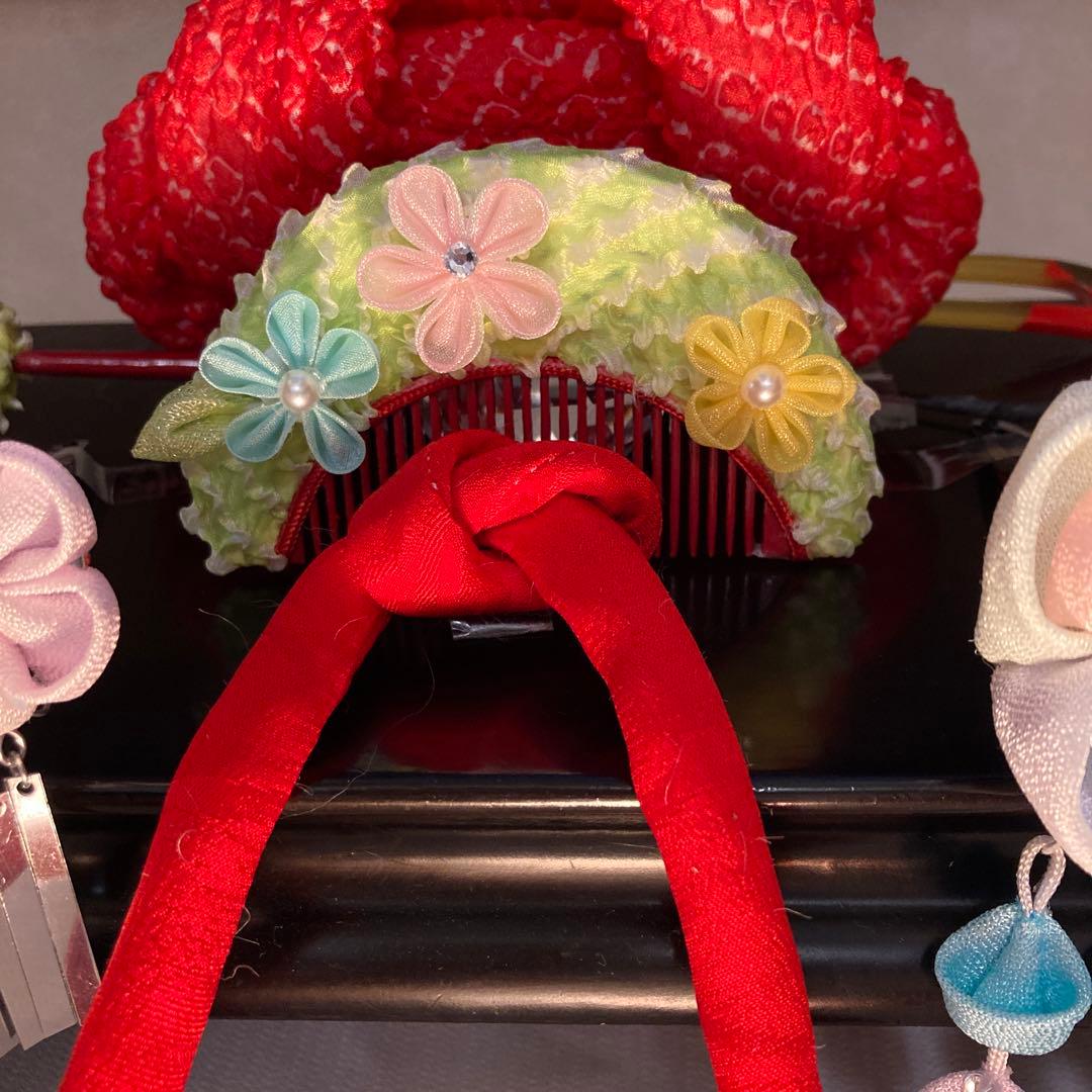 専用　七五三　小さめさん対応　夢色花櫛揃え　花簪　ビラ簪　Uピン簪　後挿し