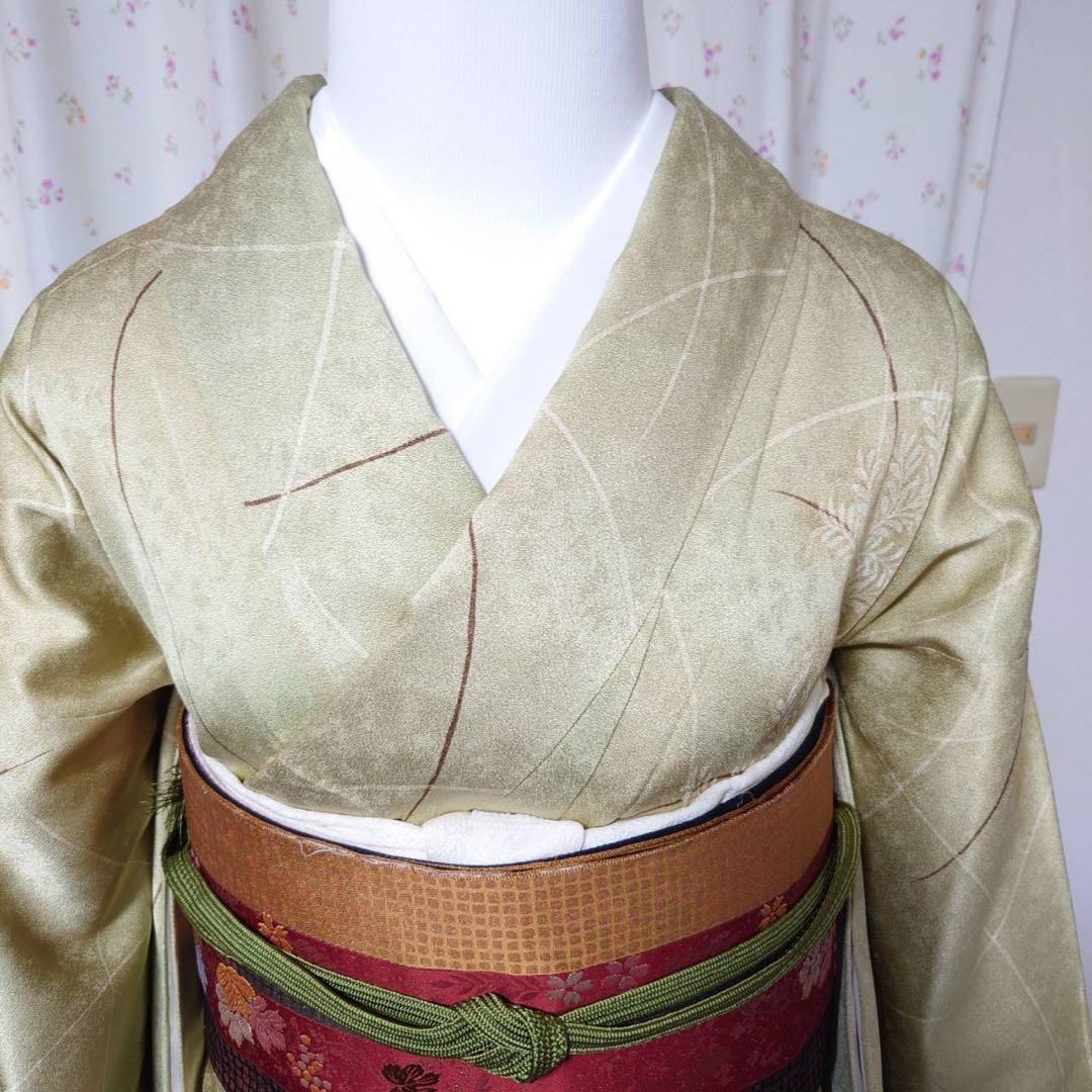 フ9977未使用近い　美品　袷　正絹　訪問着　フルセット