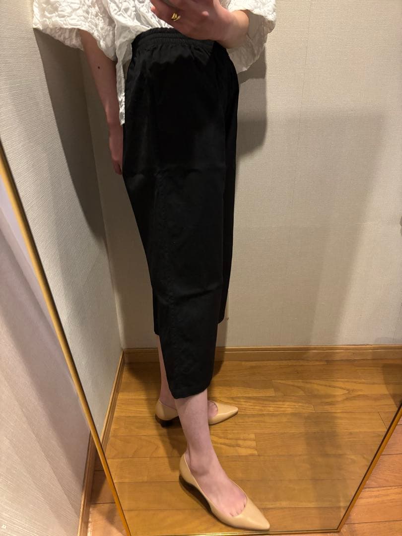 baserange ベースレンジ　コットン　ワイドパンツ　ブラック