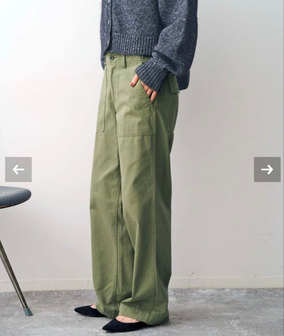 t*y様 美品　スピックアンドスパン　ルーズベイカーパンツ　カーキ　38