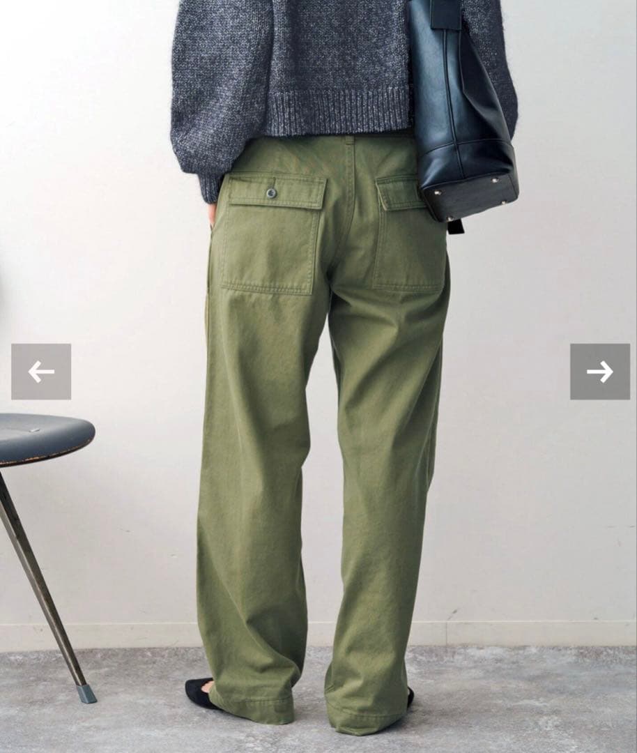 t*y様 美品　スピックアンドスパン　ルーズベイカーパンツ　カーキ　38