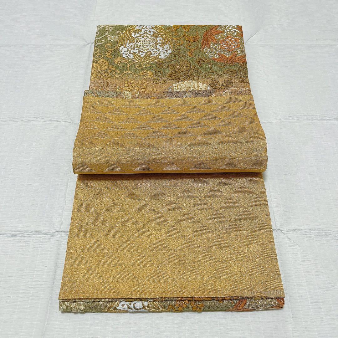 誉田屋源兵衛　袋帯　純金　有職花唐草文　西陣織　正絹　金銀糸　帯屋源兵衛　逸品