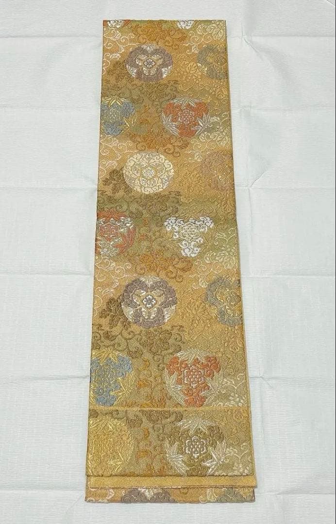 誉田屋源兵衛　袋帯　純金　有職花唐草文　西陣織　正絹　金銀糸　帯屋源兵衛　逸品