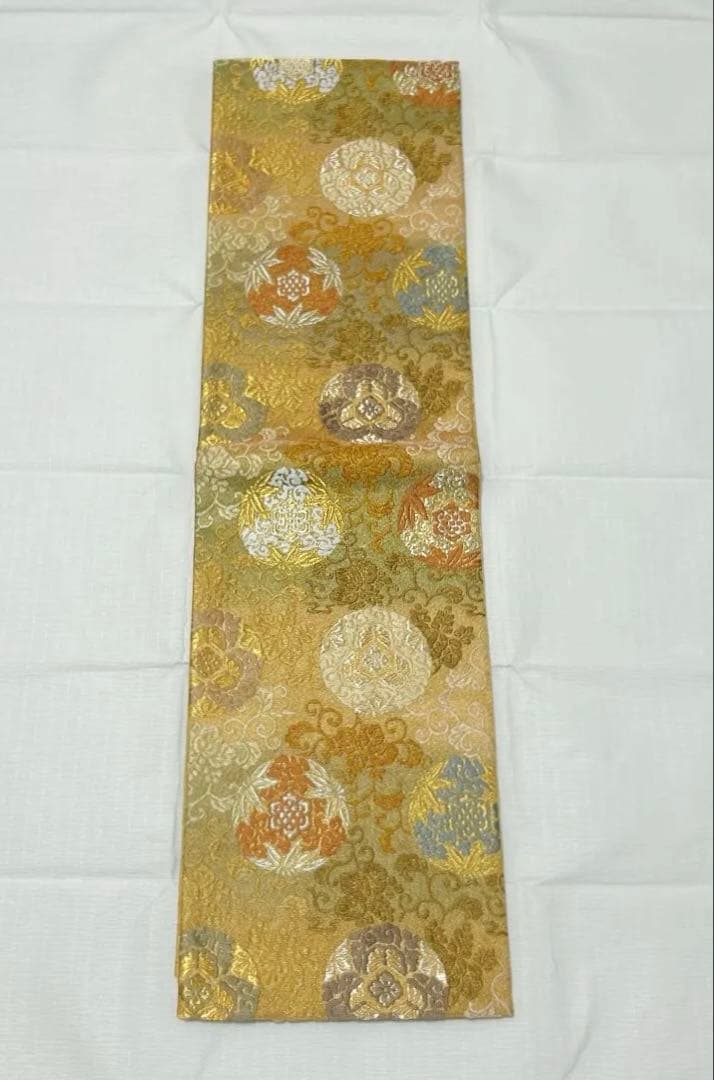 誉田屋源兵衛　袋帯　純金　有職花唐草文　西陣織　正絹　金銀糸　帯屋源兵衛　逸品