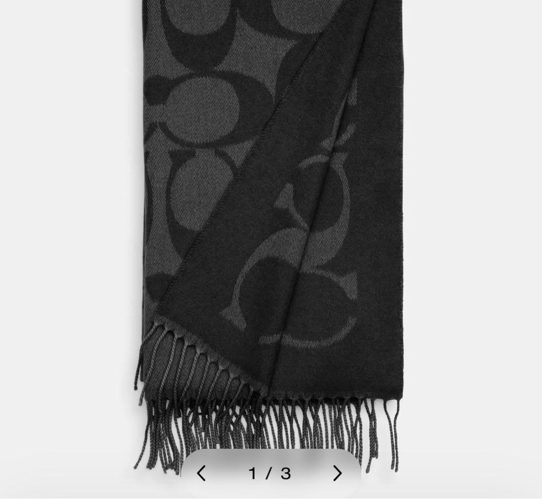 Coach コーチ　シグネチャー オーバーサイズド マフラー男女兼用