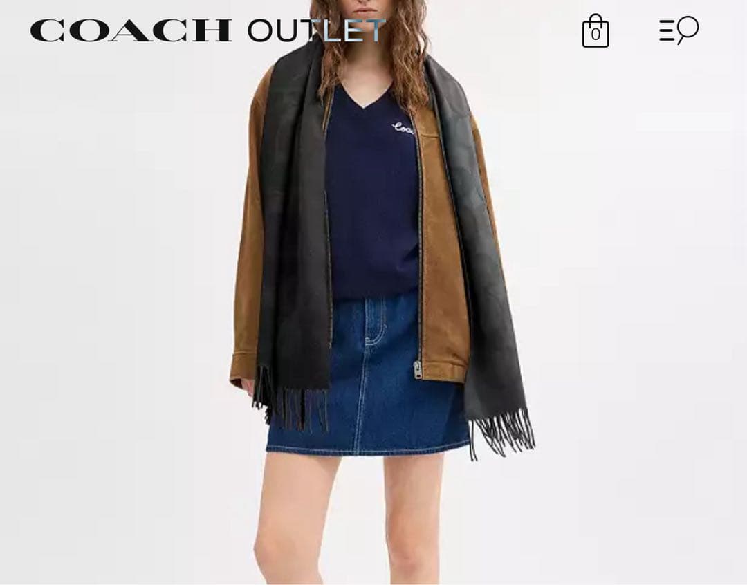 Coach コーチ　シグネチャー オーバーサイズド マフラー男女兼用