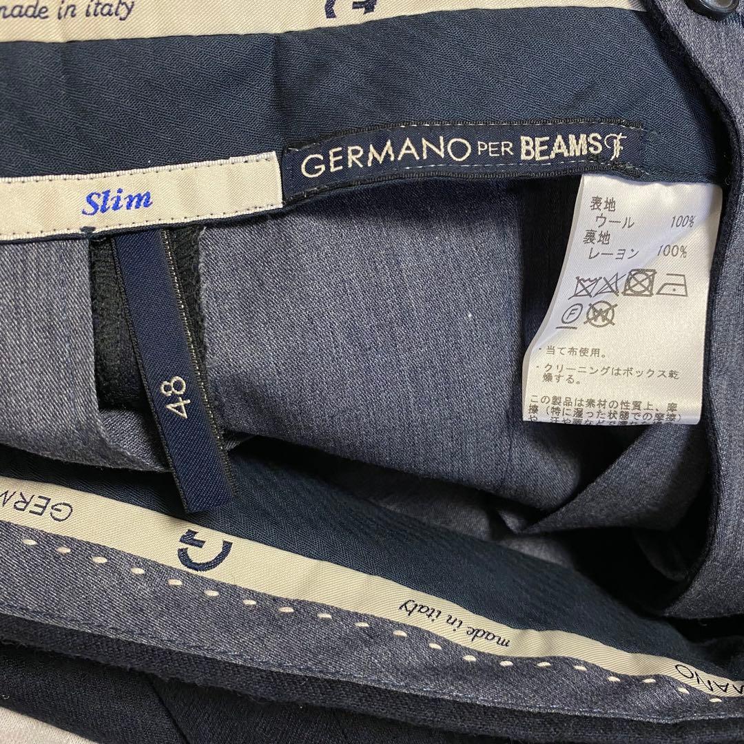 GERMANO PER BEAMS F SLIM 1プリーツスラックス 48