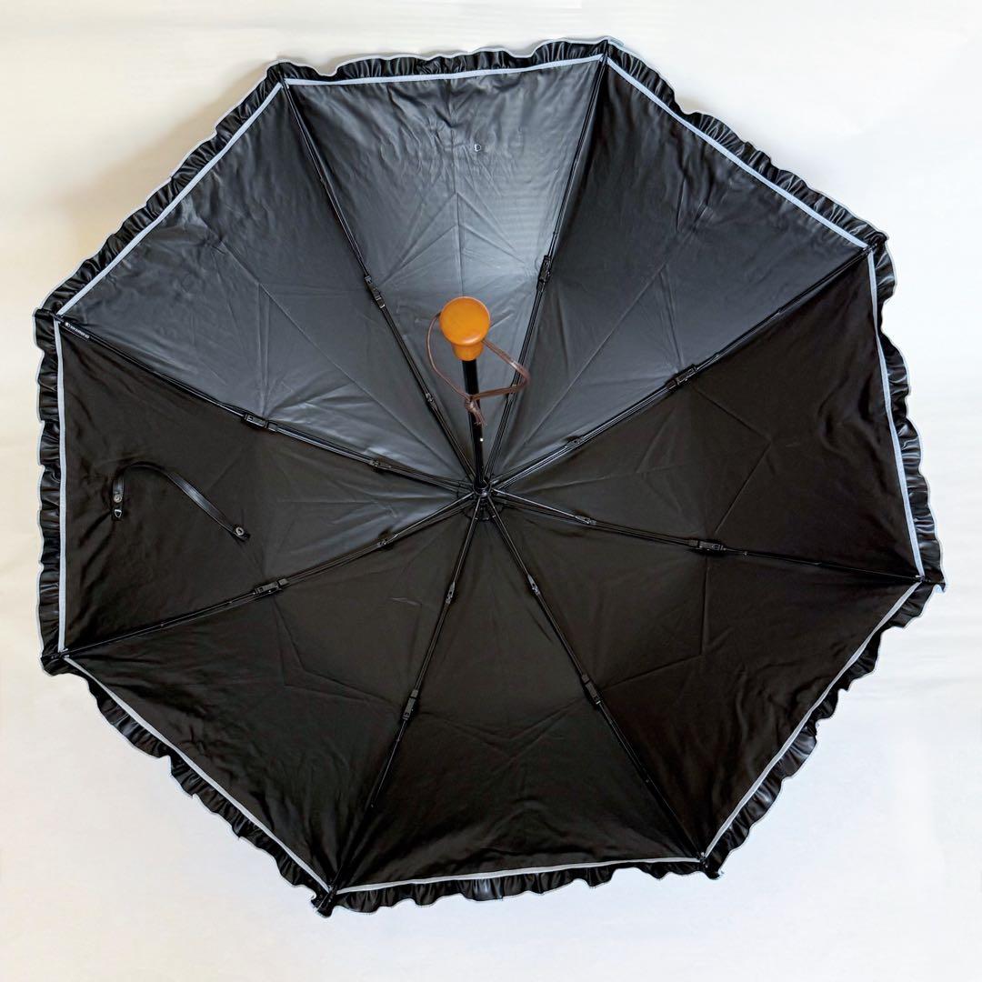 サンバリア　折りたたみ日傘　２段折 フリル フロスト　ブルー