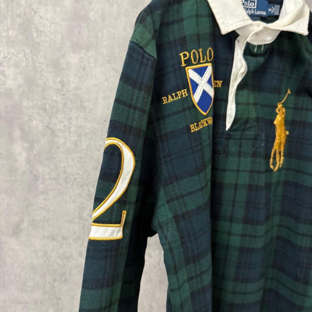 # POLO ポロ ラルフローレン ラガーシャツ 長袖ポロシャツ M チェック