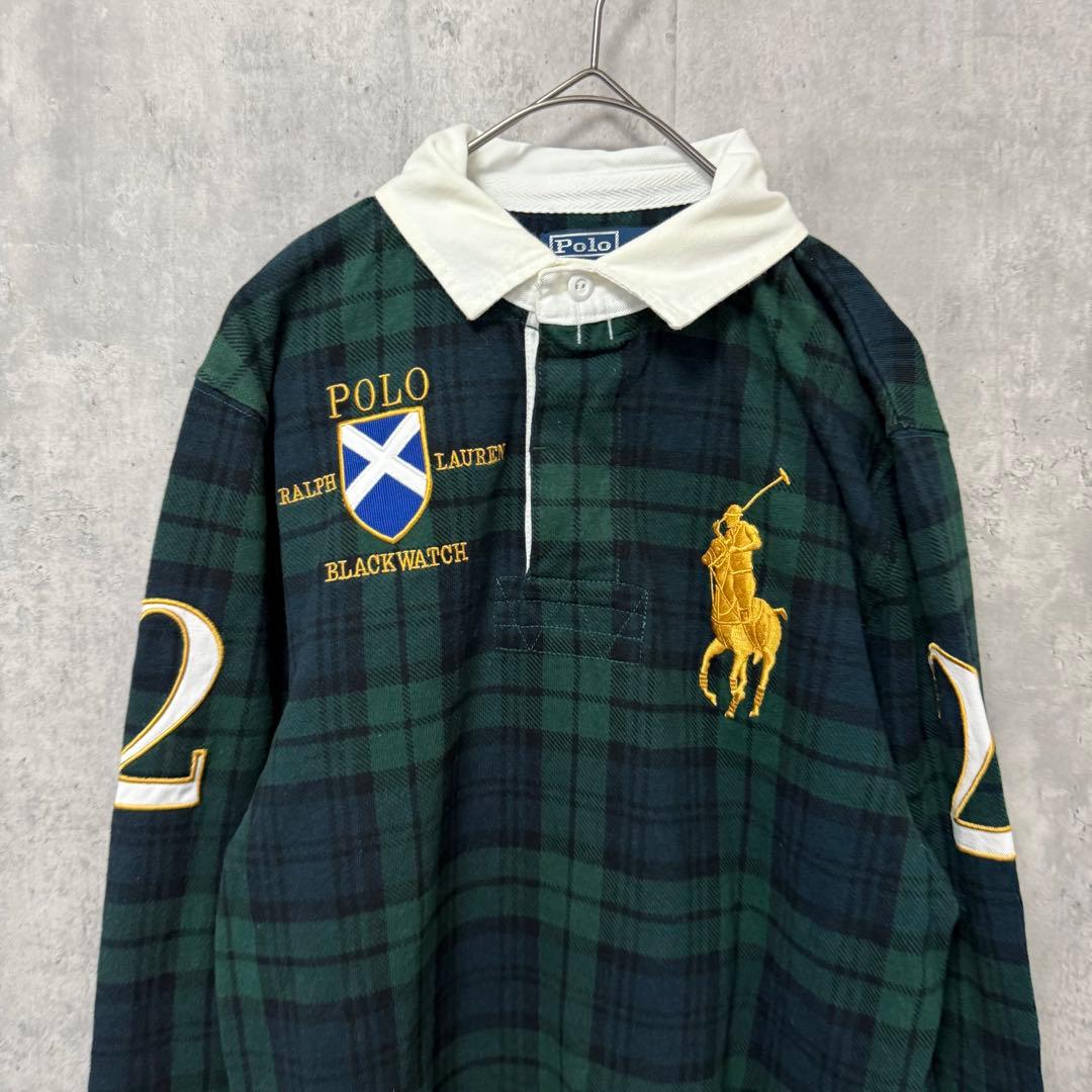 # POLO ポロ ラルフローレン ラガーシャツ 長袖ポロシャツ M チェック