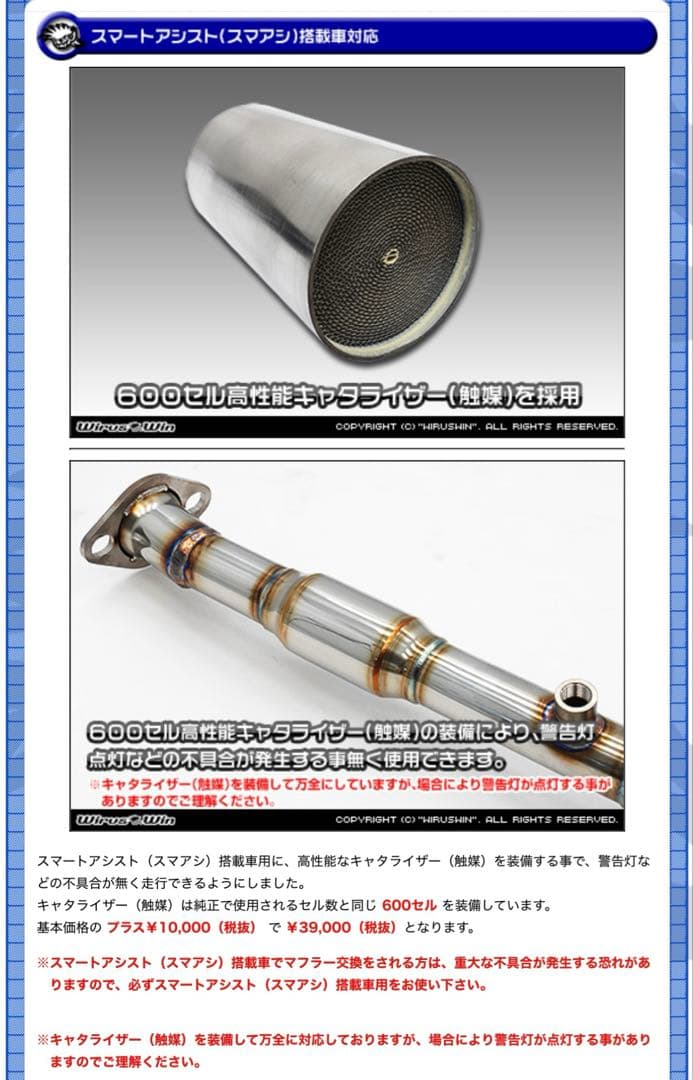 ハイゼットトラック用　Wirus Winツインマフラー