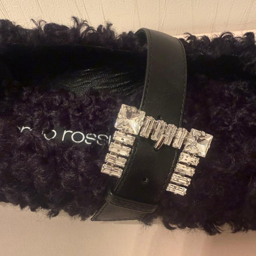 セルジオロッシ ファー バレリーナ フラットシューズ