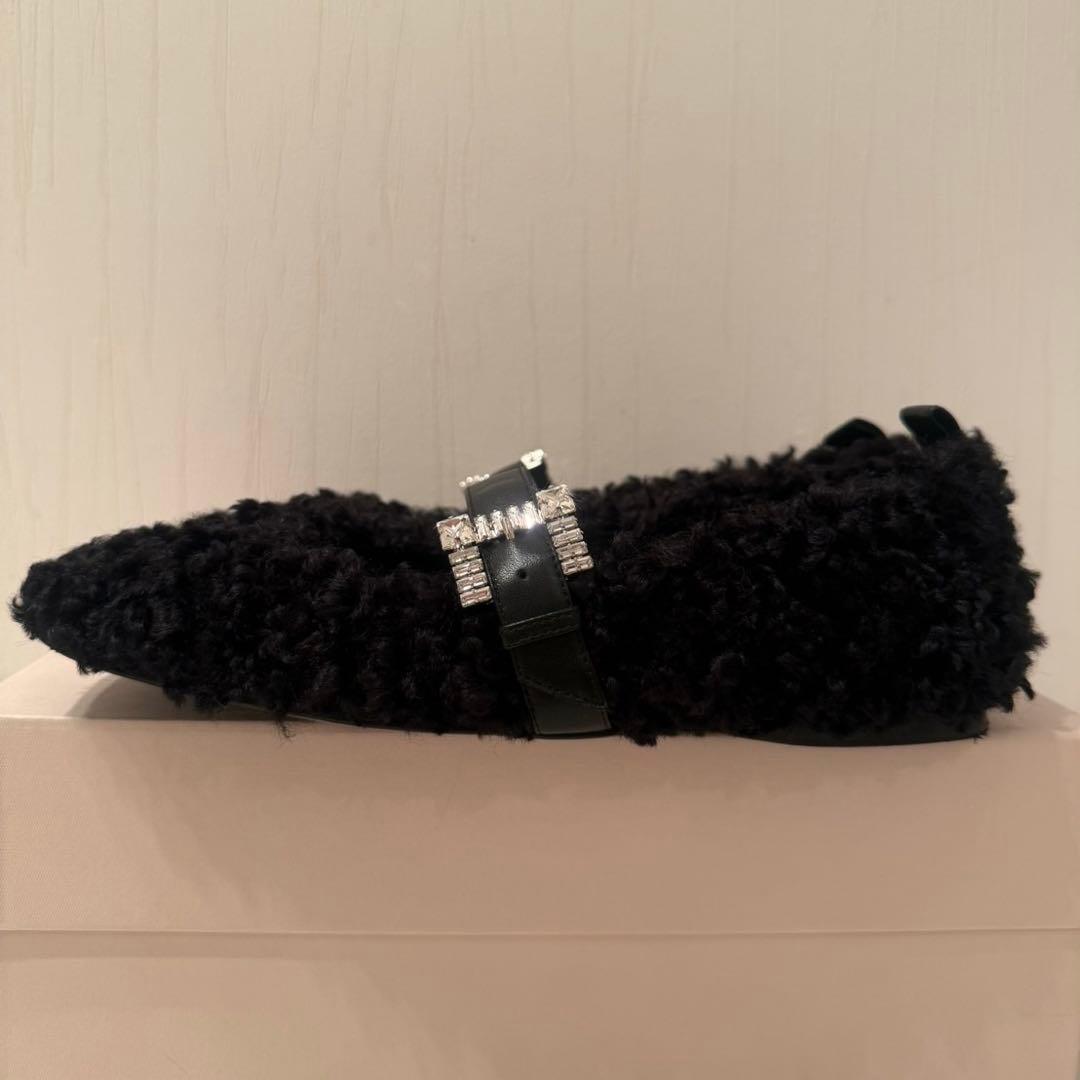 セルジオロッシ ファー バレリーナ フラットシューズ